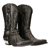 NEW ROCK - M-7928-S1 Western Style Studded Biker Boots